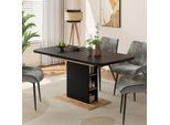 Vicco Tavolo Da Pranzo Estensibile Fenaro, 120/160 X 80 Cm 2 Parti, Rovere Nero/Oro