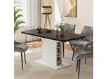 Vicco Tavolo Da Pranzo Estensibile Fenaro, 120/160 X 80 Cm Con Scomparti Aperti, Nero/Bianco/Bianco