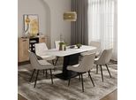 Vicco Tavolo Da Pranzo Estensibile Fenaro, 120/160 X 80 Cm , Bianco/Nero