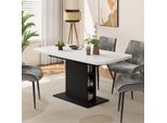 Vicco Tavolo Da Pranzo Estensibile Fenaro, 120/160 X 80 Cm Con Scomparti Aperti, Bianco/Nero/Nero