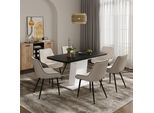 Vicco Tavolo Da Pranzo Estensibile Fenaro, 120/160 X 80 Cm , Nero/Bianco
