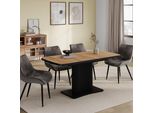 Vicco Tavolo Da Pranzo Allungabile Fenaro, 120 X 80 Cm Estensibile, Rovere Goldkraft/Nero/Nero