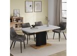 Vicco Tavolo Da Pranzo Allungabile Fenaro, 120 X 80 Cm Estensibile, Rovere Bianco/Dorato/Rovere Goldkraft/Nero
