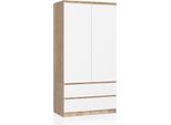 Akord Armadio Rovere Sonoma/Bianco 90X51X180 Cm