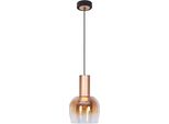 NÄVe Pendelleuchte "Funda", Beige (Natur), 1, Ø 23,5Cm H: 150Cm, 1 Stk., Leuchten, 1Flg., Glas In Amber D: 23,5Cm, Zuleitung 150Cm Schwarz, E27 Exkl. Lm, Pendelleuchte