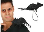 Bestiale Ratto Nero Spaventoso Decorazione Di Halloween Tracolla Manichino Animale Spaventoso, Colore: Nero