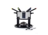 Set Fonduta Deluxe, 2 Padelle Per Fonduta, Acciaio Inox, Ceramica, 6 Forchette Per Fonduta - Kitchencraft