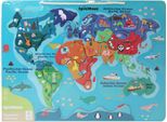 GroßHandel Gmbh - Prodotto Spielmaus Mappamondo Magnetico In Legno Con Animali 40 X 30 Cm Altro