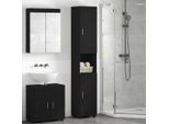 Vidaxl Set Di Mobili Da Bagno Tulum Black 37 X 31,5 X 203 Cm