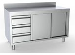 Armadio Da Lavoro Combisteel A 2 Ante E 3 Cassetti Con Alzata 2000X700X850 Mm