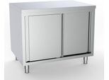 Tavolo Da Lavoro Combisteel Con Ante Scorrevoli 1000X700 Mm - Acciaio Inox