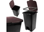 Kadax Cestino A Pedale 45 Litri, Cestino Per Rifiuti Con Pedale E Coperchio, Cestino Grande Per La Raccolta Differenziata, Cestino A Pedale In Plastica, Cestino Per Rifiuti Con Pedale (Marrone)