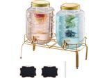Distributore Di Bevande 2X8L - Distributore Di Succo Con Rubinetto - Ideale Per Feste, Bar E Hotel - Distributore Di Bevande In Vetro