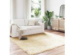 Vidaxl Tappeto In Pelle Di Pecora Artificiale Tafalla Crema 240 X 240 Cm Poliestere