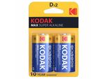 Kodak - Batteria Alcalina Max D Lr20 2 Unità