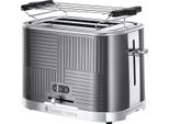 Toaster - Russell Hobbs - Geo Steel - Textured Metal - 1640 W - Lift'n Look, Reheat, Defrost Functions
