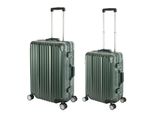 Travelhouse - London - Set Di Valigie 2 Pezzi | Chiusura Tsa | Guscio Rigido In Policarbonato | Telaio In Alluminio | 4 Ruote | Valigia Trolley Da Viaggio Per Le Vacanze - Set Di Valigie S+M | Verde