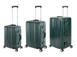 Set Di 3 Valigie Da Viaggio - Valigia In Policarbonato Rigido In Alluminio Trolley Da Viaggio Per Le Vacanze Travelhouse London - Set Di Valigie S+M+L, Verde
