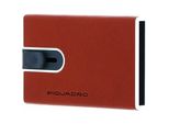 Piquadro Custodia Per Carte Di Credito Quadrata Nera Slider Rfid Arancio