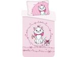 Lenzuola Disney Per Bambini Marie Aristogatti Piumino Rosa A Righe 100X135 + Cuscino 40X60 Cm 100 % Cotone