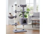 Mucola Tiragraffi Grigio Per Gatti 131Cm Casa Per Gatti Albero Da Arrampicata Colonna Per Gatti Mobili Per Gatti Albero Da Gioco Naturale Tiragraffi Colonna In Sisal