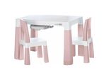 Tavolo In Plastica Freeon Con Sedie Neo, Bianco, Rosa
