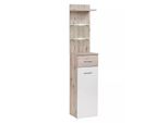 Armadio Con Ripiani Tela - Rovere Wellington / Bianco
