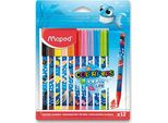 Maped 845701 12 Maped Ocean Life Filzstifte Farbsortiert
