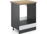 Vicco Mobile Per Forno Da Incasso R-Line, 60 Cm , Pt Rovere, Bianco Lucido/Antracite