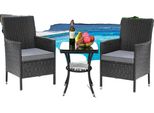 Set Di Mobili Da Giardino, Sedie In Vimini Pe Rattan, Cuscini Morbidi