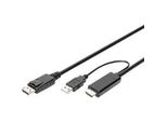 Adapterkabel Hdmi > Displayport, Uhd 4K Schwarz, 2 Meter