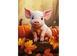 Castorland Puzzle Carino Autunno Maialino 60 Pezzi