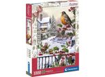 Puzzle Cle 1000 Christmascoll.Robin_Holly 81501