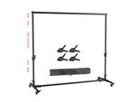 Supporto Per Sfondo Fotografico, Mobile Con Rotelle, Dimensioni Regolabili, 2X2M