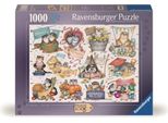 Ravensburger - Puzzle 1000 Gatti Pazzi Un Anno Da Gatto