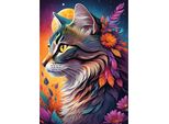 Puzzle Bluebird Floral Cat - Giocattolo Colorato Da 500 Pezzi