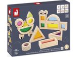 Set Di Costruzioni Sensoriali Janod - Blocchi Trasparenti In Legno