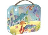 Janod Puzzle Animali Marini - Puzzle Panoramico Di Cartone 36 Pezzi Bambini