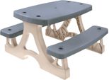 Tavolo Per Bambini Mochtoys | - Tavolo Da Giardino Grigio - Con Panche Integrate - Robusto E Resistente Alle Intemperie