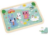 Janod Puzzle Di Legno Della Fattoria - Giocattolo Educativo 24 Pezzi Per Bambini