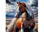 Norimpex Diamante Dipinto Cavallo Con Finimenti Indiani 30X40Cm