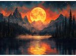 Norimpex Quadro Diamantato Luna D'oro In Montagna 30X40Cm