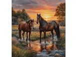 Norimpex Quadro Diamante Cavalli Nel Fiume 30X40Cm