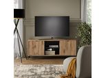 Vicco Tavolo Basso Eliza, 150 X 60 Cm Con 2 Porte, Quercia Vichinga