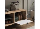 Vicco Panca Scarpiera Da Ingresso Eliza, 100 X 45 Cm Con Porta A Soffietto, Quercia Vichinga