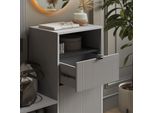 Vicco Panca Scarpiera Da Ingresso Eliza, 100 X 98.5 Cm Con Anta E Cassetto, Grigio