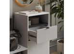 Vicco Panca Scarpiera Da Ingresso Eliza, 100 X 98.5 Cm Con Anta E Cassetto, Bianco