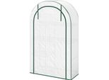 Serra Con Porta A Tetto Rotondo, Ripiani, Serra In Pellicola D'acciaio Resistente All'inverno, Serra Per Balcone, Giardino, Casa Per Pomodori 100 X 45 X 160 Cm, Serra Per Pomodori, Ortaggi, Fiori, Bianco