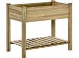 Letto Rialzato Con Ripiano, Letto Rialzato Per Erbe Aromatiche Con Fori Di Drenaggio, Cassetta Di Legno, Letto Per Verdure Resistente Alle Intemperie, Letto Da Giardino, Letto Per Piante Per Giardino, Balcone, Terrazza, 91 X 51 X 76 Cm, Verde