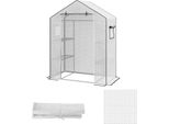 Pellicola Di Ricambio In Pe Copertura Di Ricambio Con Protezione Uv, Porta A Rullo, Finestra Laterale, Pellicola Per Serra, Serra Per Pomodori, 140 X 73 X 190 Cm, Bianco